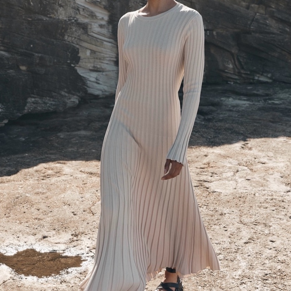DISSH - ADA STONE LONG SLEEVE MIDI DRESS